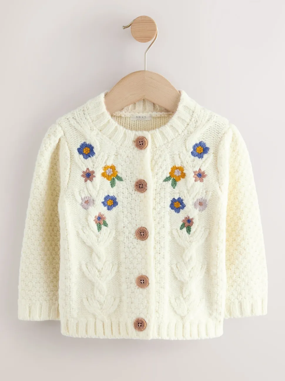Ecru Flower Embroidered Cardigan (3mths-10yrs)