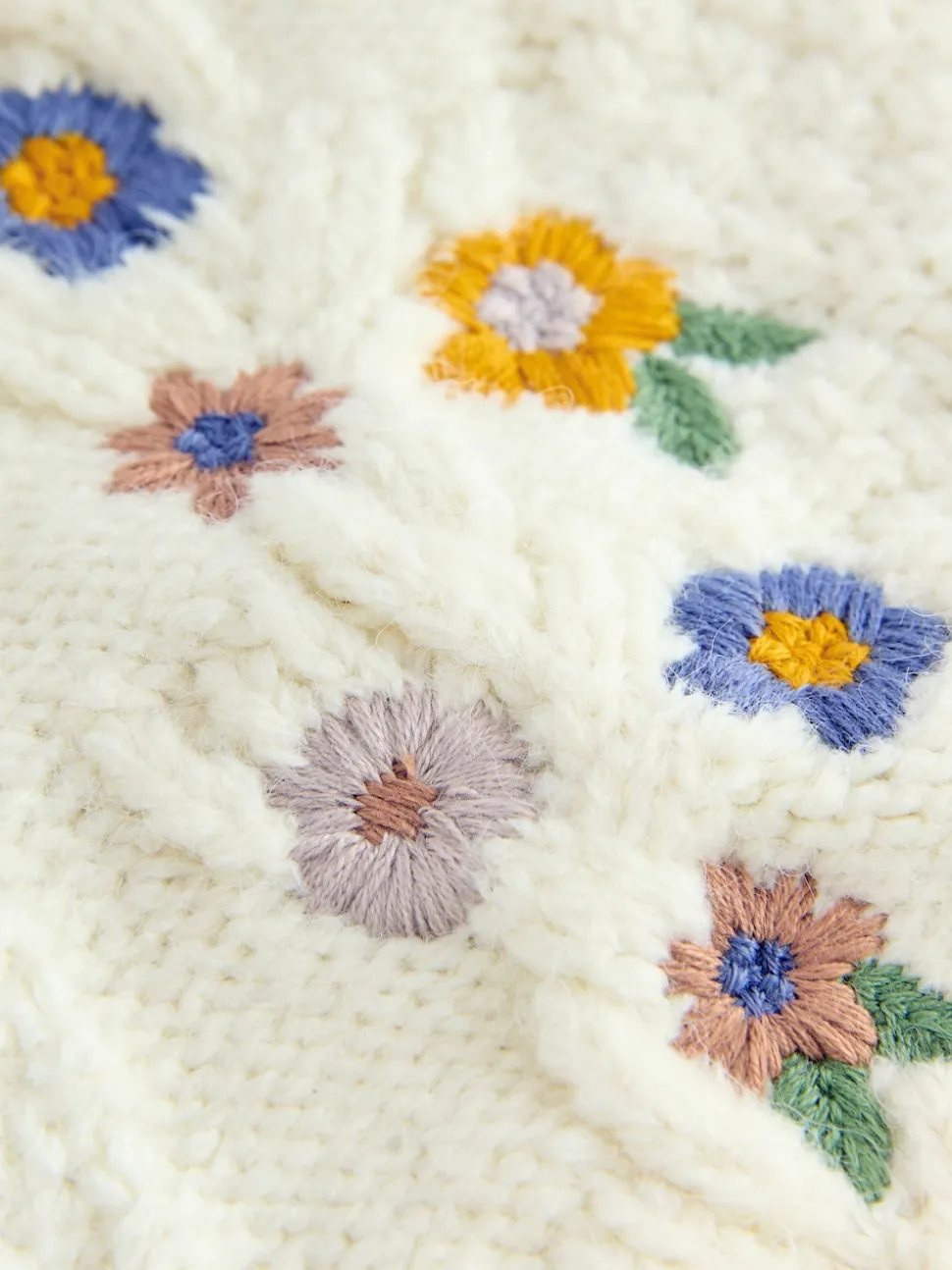 Ecru Flower Embroidered Cardigan (3mths-10yrs)