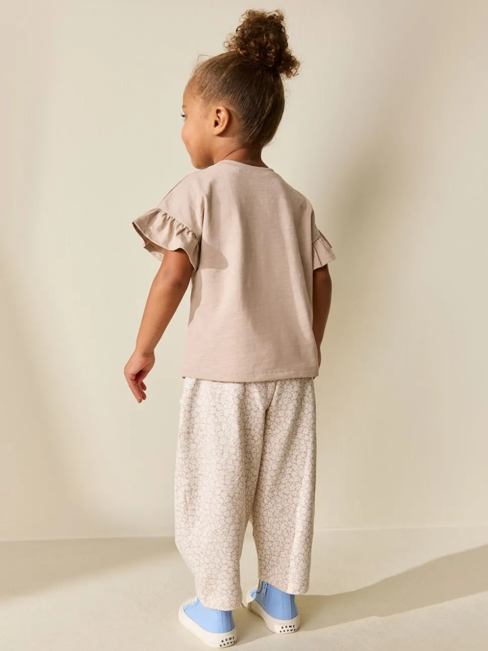 Ecru Flower Girl Short Sleeve Top and Barrel Trousers Set (3mths-7yrs)
