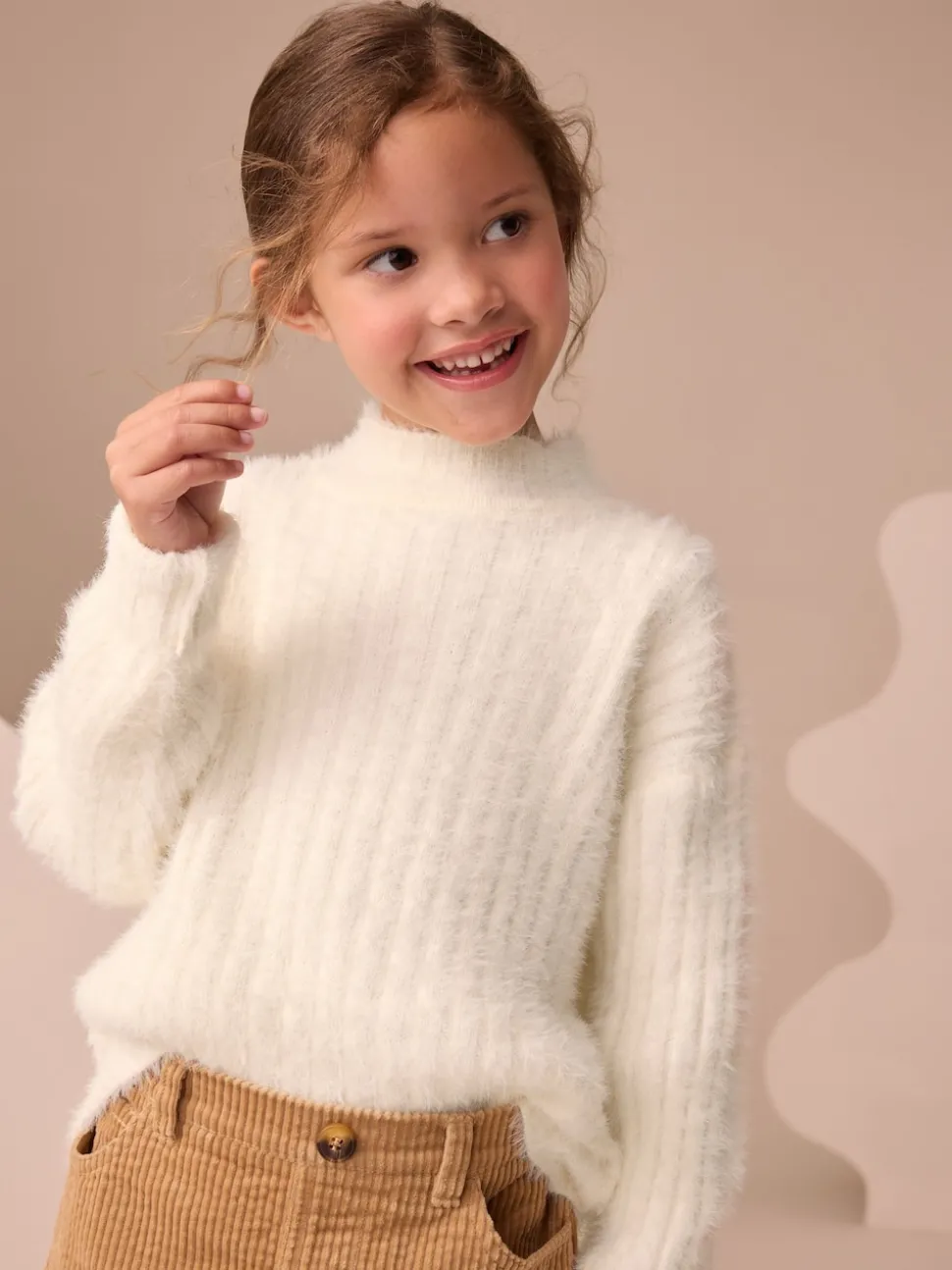 Ecru Fluffy Jumper (3-16yrs)
