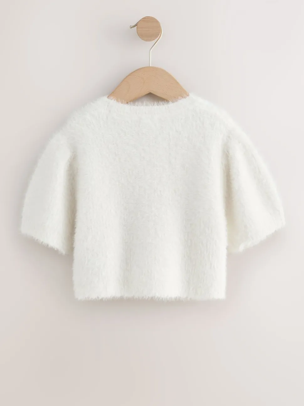 Ecru Fluffy Short Sleeve Top (3-16yrs)