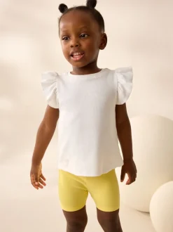 Ecru Frill Shoulder Ribbed Vest (3mths-7yrs)
