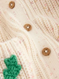 Ecru Holly Jolly Christmas Cardigan (3mths-10yrs)