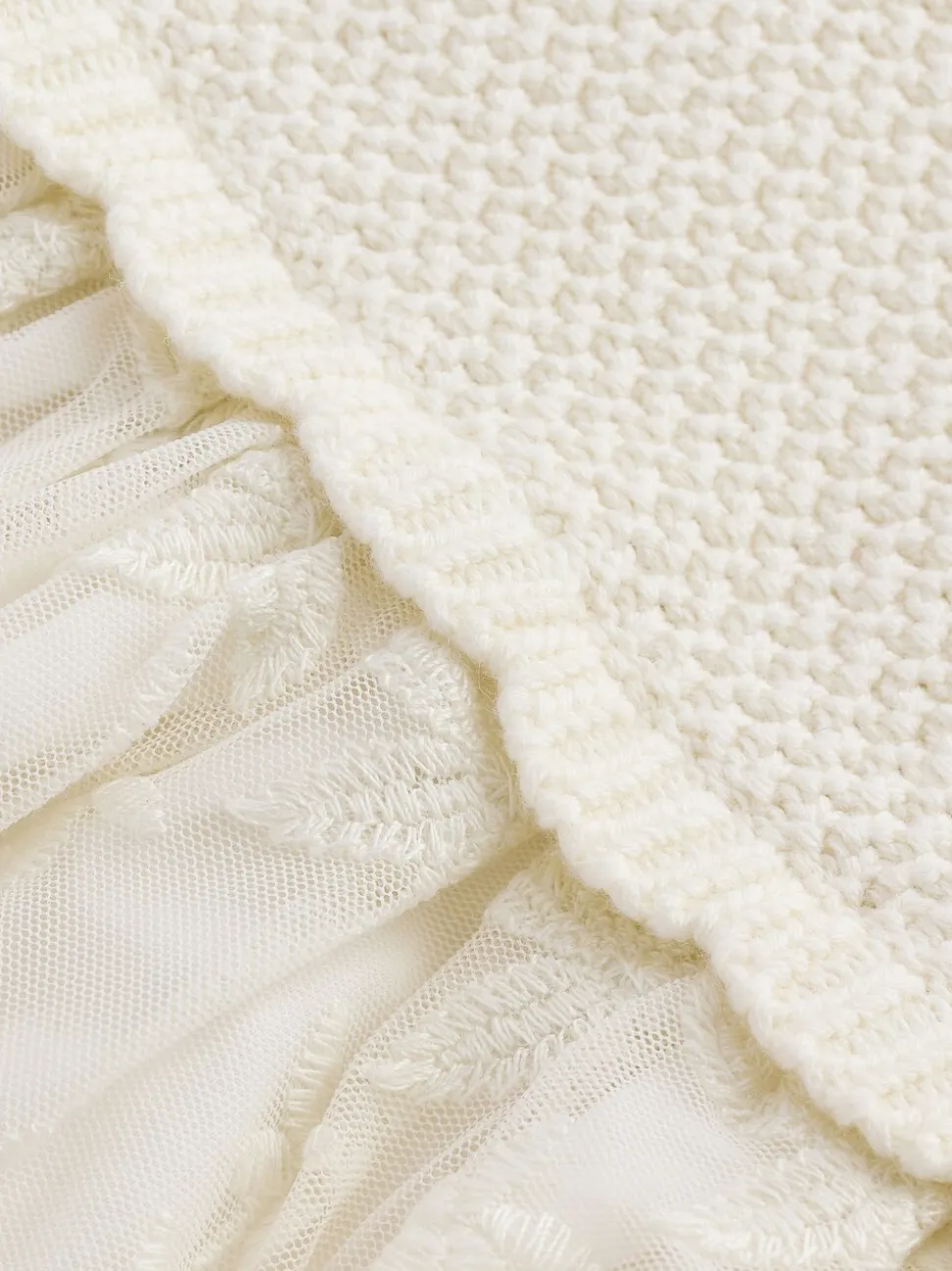 Ecru 2-in-1 Occasion Long Sleeve Knitted Jumper Dress (3mths-10yrs)