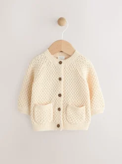 Ecru Knitted Embroidered Cardigan (0mths-2yrs)