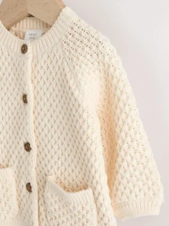 Ecru Knitted Embroidered Cardigan (0mths-2yrs)