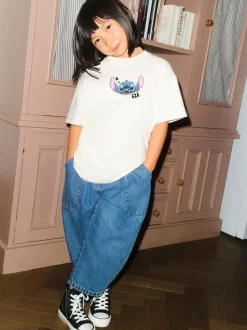 Ecru Lilo & Stitch Oversized Graphic T-Shirt (3-16yrs)