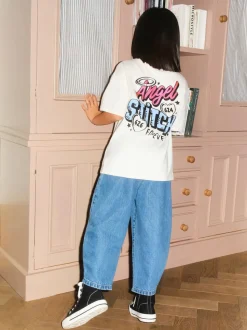 Ecru Lilo & Stitch Oversized Graphic T-Shirt (3-16yrs)