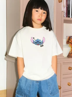 Ecru Lilo & Stitch Oversized Graphic T-Shirt (3-16yrs)