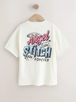 Ecru Lilo & Stitch Oversized Graphic T-Shirt (3-16yrs)