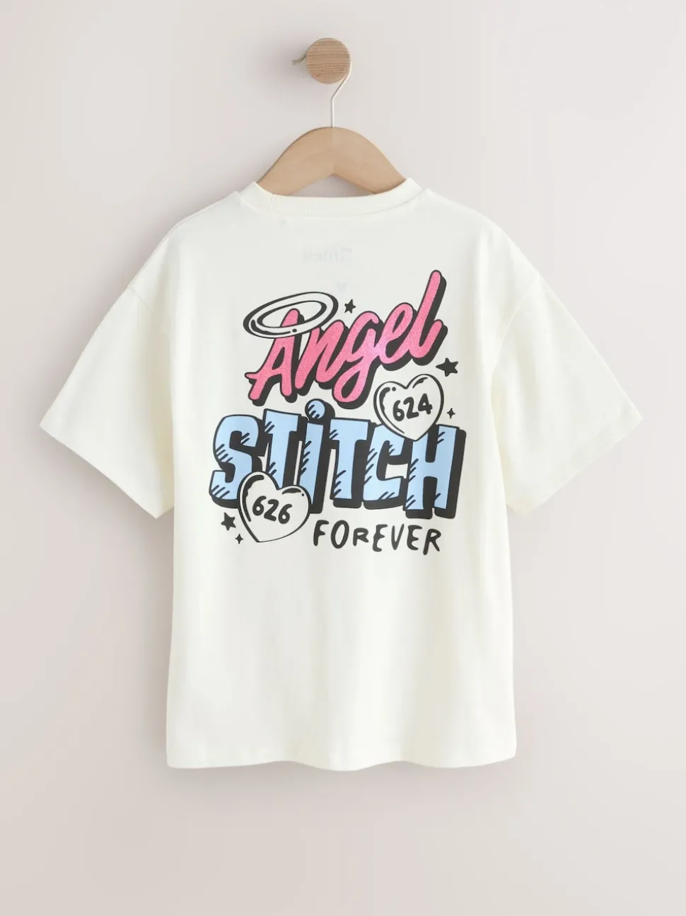 Ecru Lilo & Stitch Oversized Graphic T-Shirt (3-16yrs)
