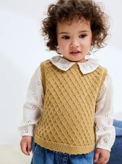 Ecru Mock Layer Knit Jumper (3mths-7yrs)