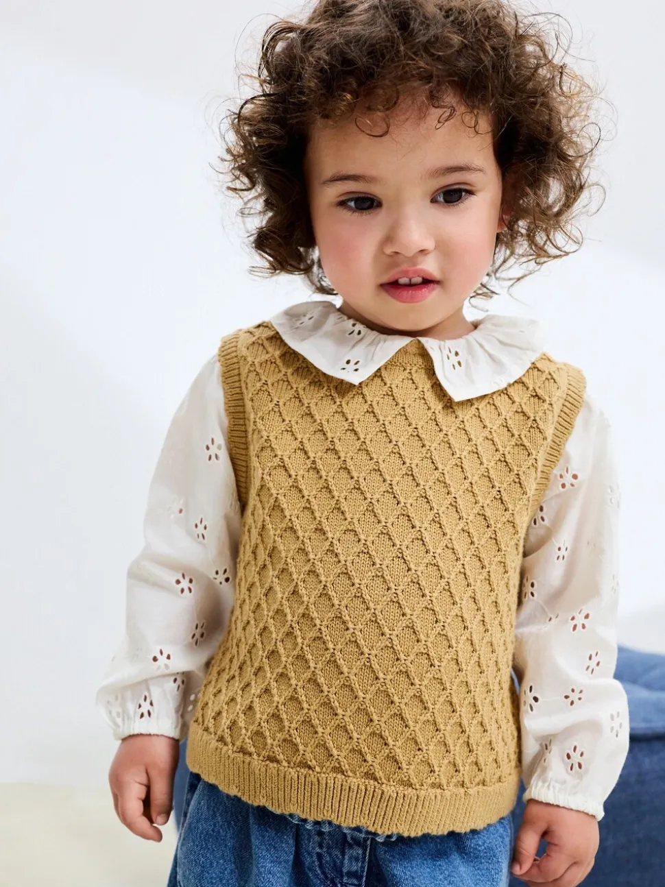 Ecru Mock Layer Knit Jumper (3mths-7yrs)
