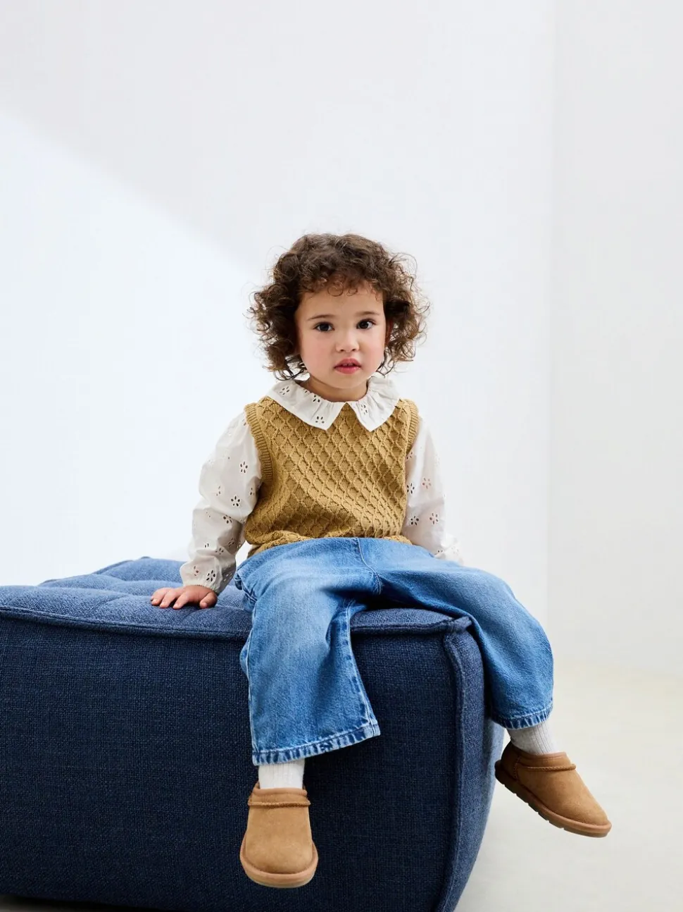 Ecru Mock Layer Knit Jumper (3mths-7yrs)