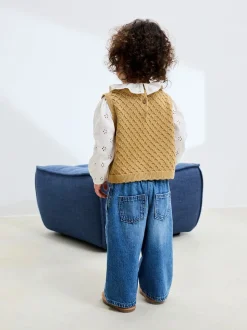 Ecru Mock Layer Knit Jumper (3mths-7yrs)