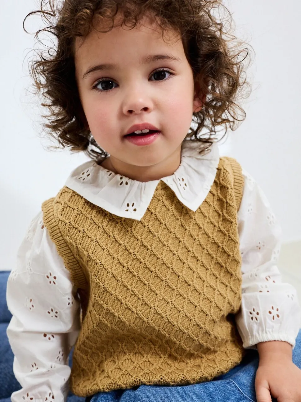 Ecru Mock Layer Knit Jumper (3mths-7yrs)