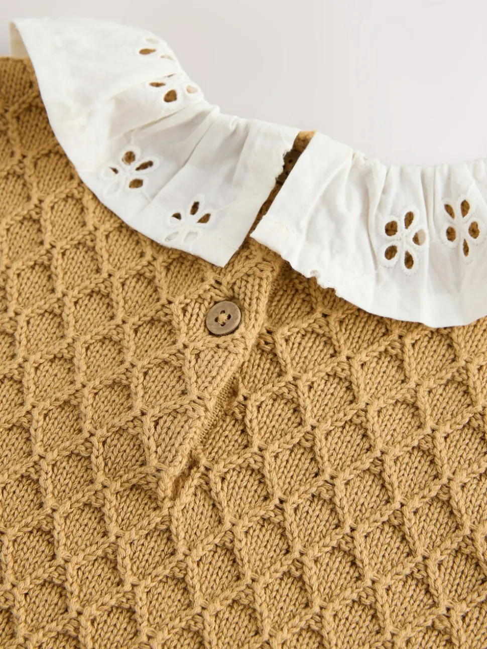 Ecru Mock Layer Knit Jumper (3mths-7yrs)