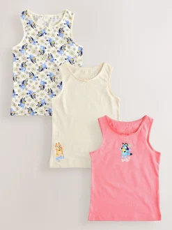 Ecru/Pink Bluey Vests 3 Pack (1.5-8yrs)