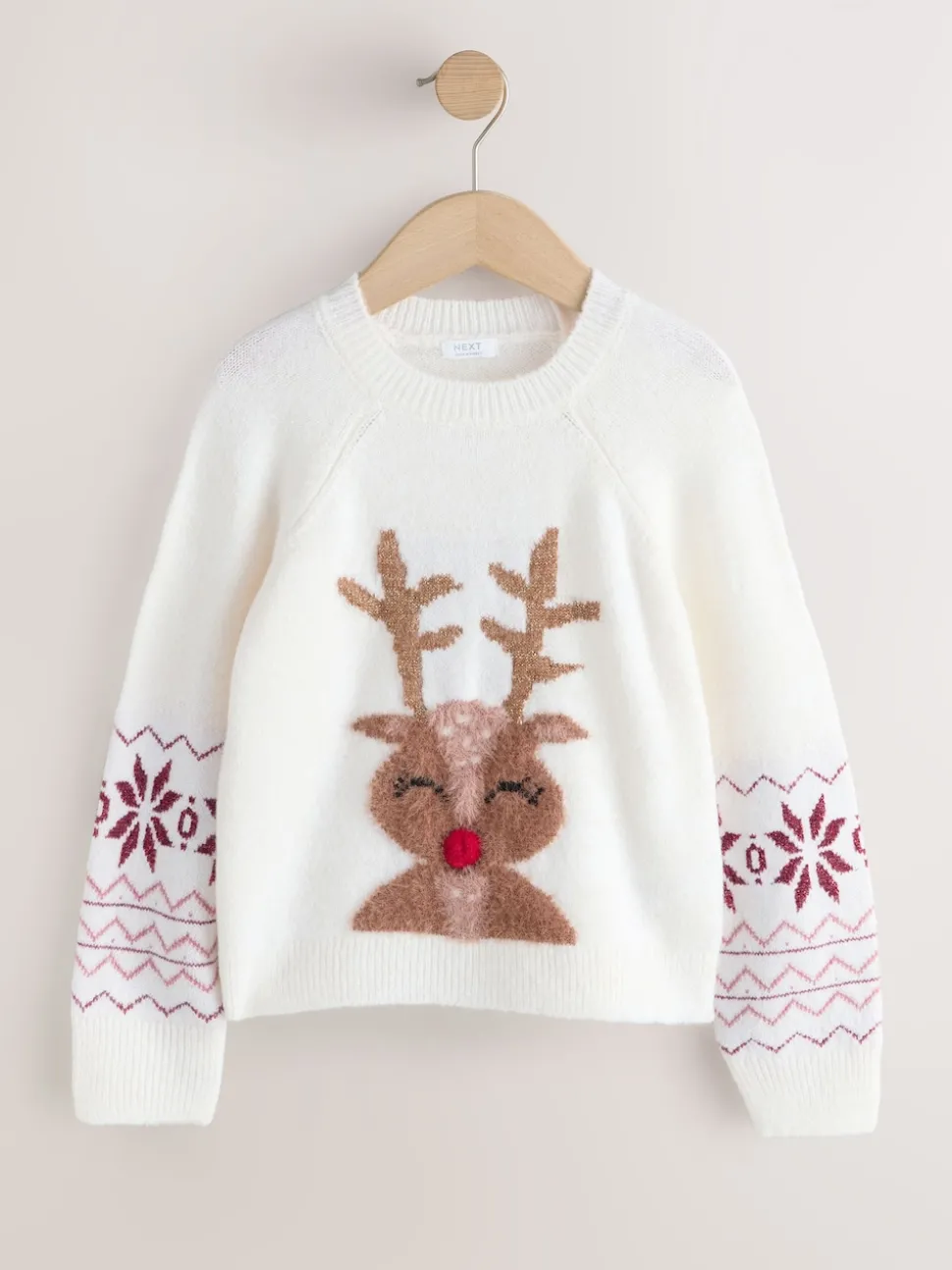 Ecru Reindeer Christmas Jumper (3-16yrs)