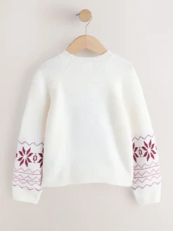 Ecru Reindeer Christmas Jumper (3-16yrs)