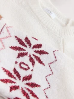 Ecru Reindeer Christmas Jumper (3-16yrs)