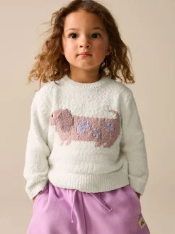 Ecru Sausage Dog Jumper (3mths-7yrs)