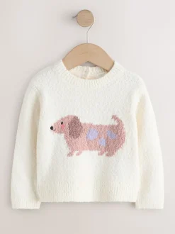 Ecru Sausage Dog Jumper (3mths-7yrs)