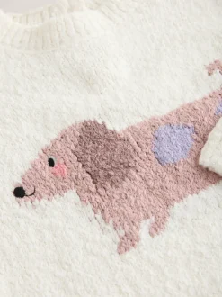 Ecru Sausage Dog Jumper (3mths-7yrs)