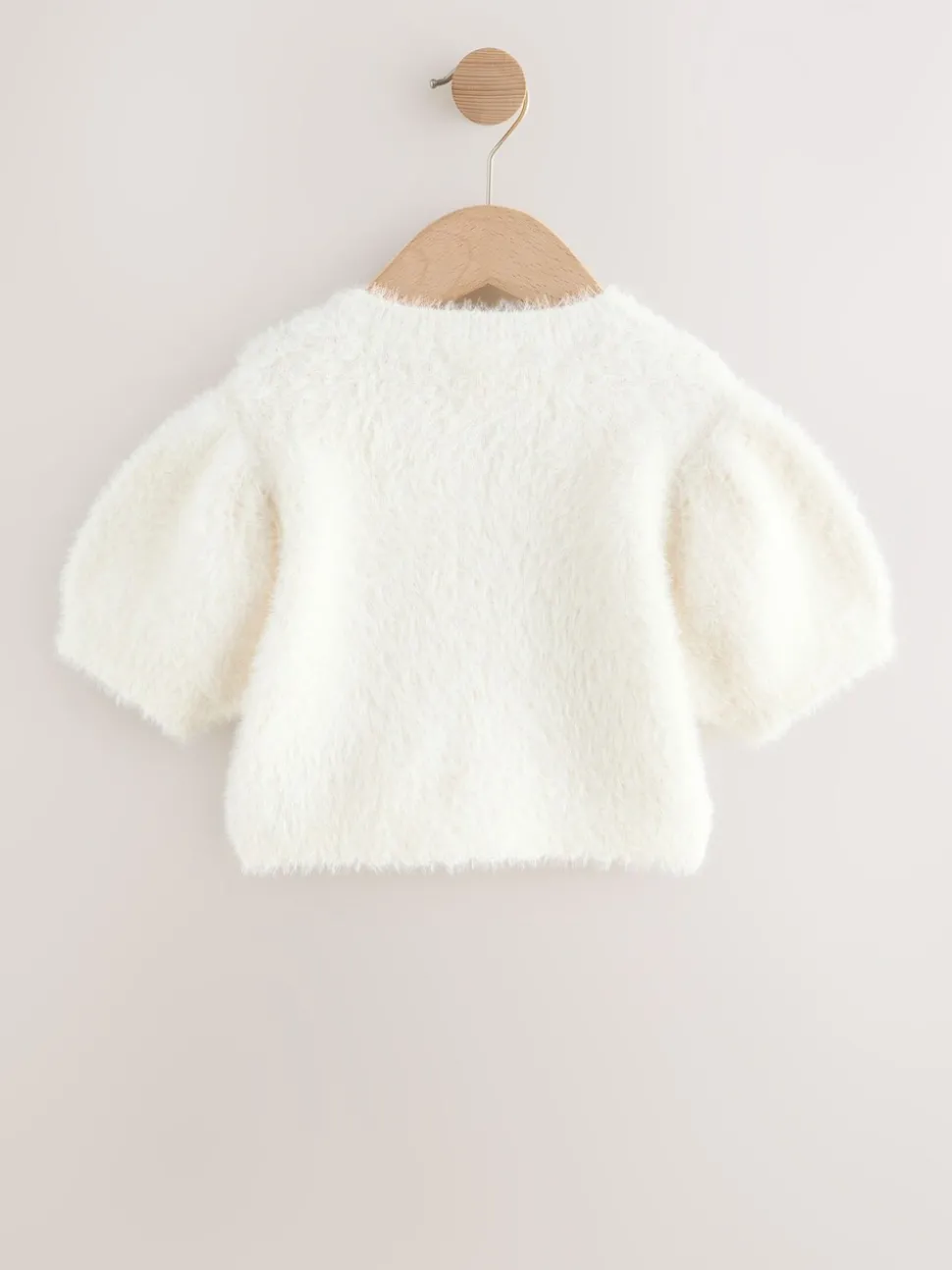 Ecru Short Sleeve Fluffy Shrug (12mths-16yrs)