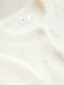 Ecru Short Sleeve Fluffy Shrug (12mths-16yrs)