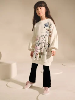 Ecru Unicorn Graphic Jumper Dress (3-16yrs)