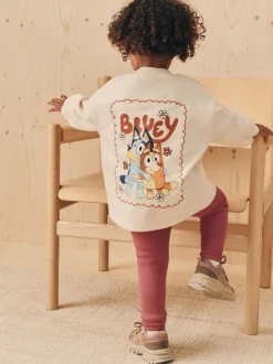 Ecru White Bluey Long Sleeve Top and Leggings Set (3mths-7yrs)