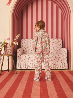 Ecru White Cath Kidston Woven Button Through Floral Pyjamas