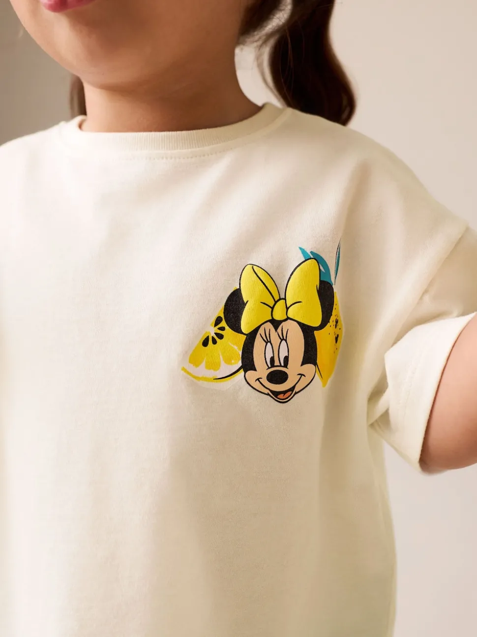 Ecru White Disney Minnie and Mickey Short Sleeve Top and Shorts Set (3mths-7yrs)