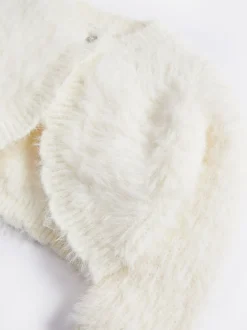Ecru White Fluffy Shrug Cardigan (12mths-16yrs)