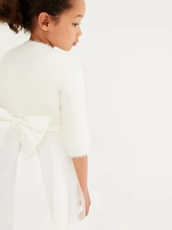 Ecru White Fluffy Shrug Cardigan (12mths-16yrs)