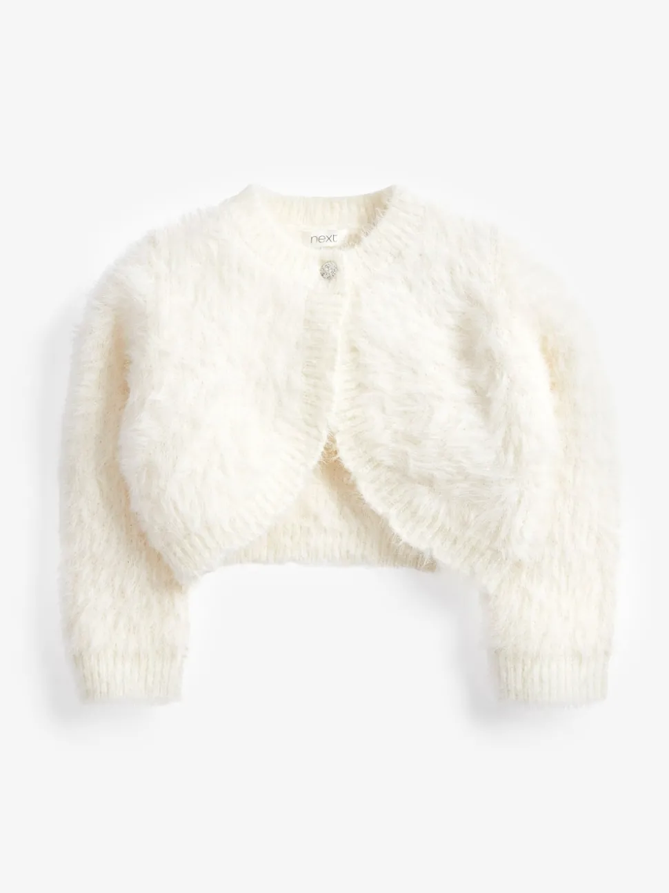 Ecru White Fluffy Shrug Cardigan (12mths-16yrs)