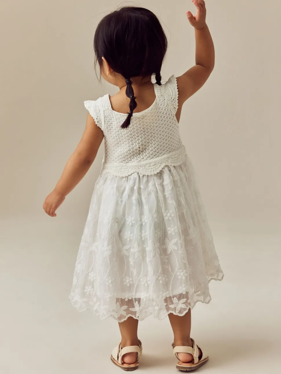 Ecru White Occasion Knit Dress (3mths-10yrs)
