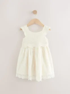 Ecru White Occasion Knit Dress (3mths-10yrs)