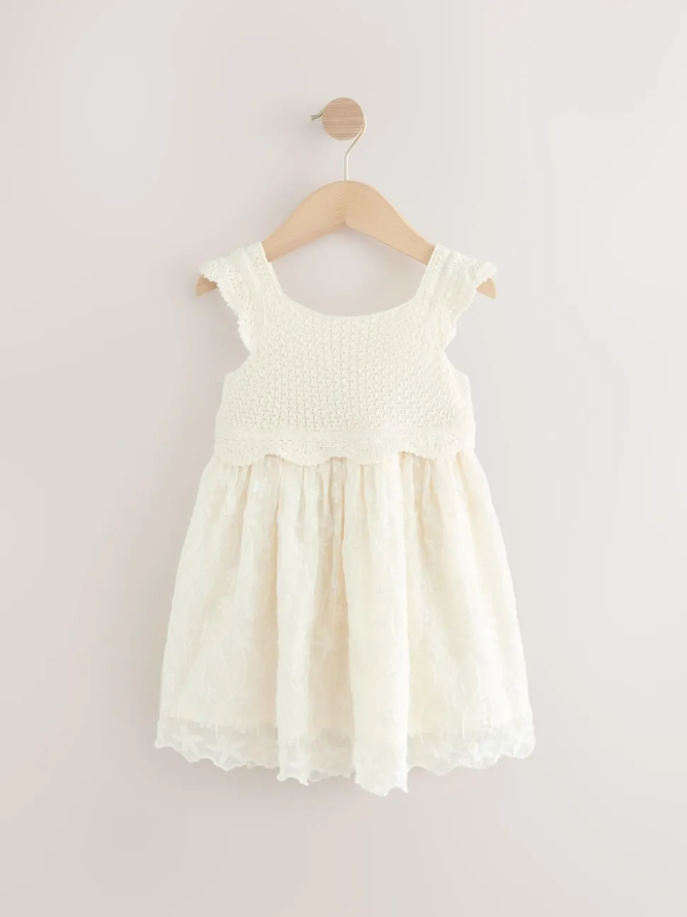 Ecru White Occasion Knit Dress (3mths-10yrs)