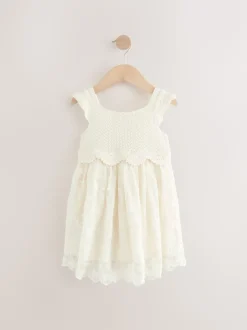 Ecru White Occasion Knit Dress (3mths-10yrs)