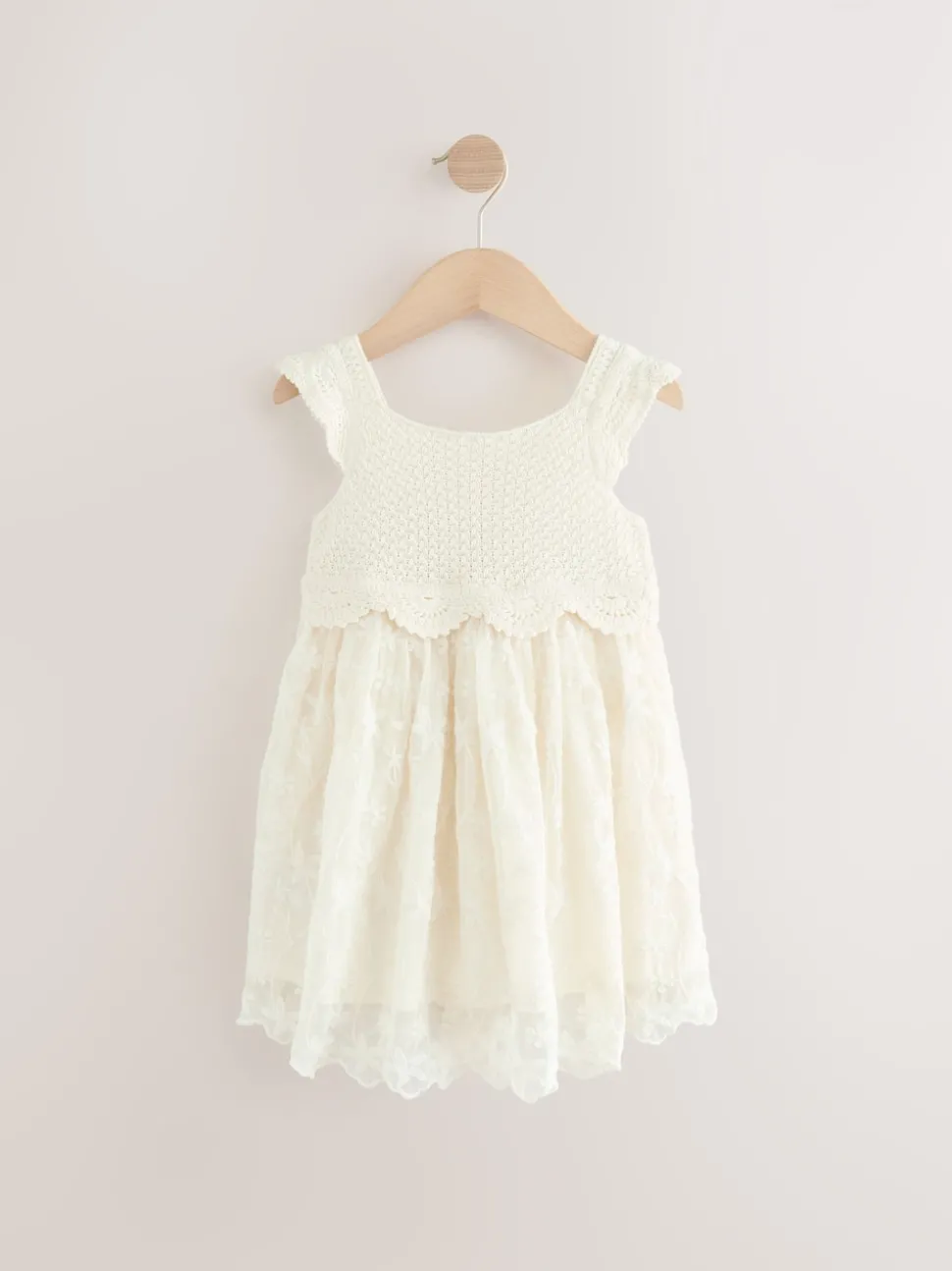 Ecru White Occasion Knit Dress (3mths-10yrs)