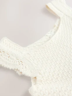 Ecru White Occasion Knit Dress (3mths-10yrs)