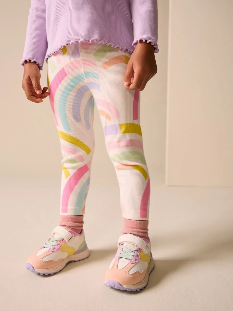 Ecru White Ribbed Leggings (3mths-7yrs)