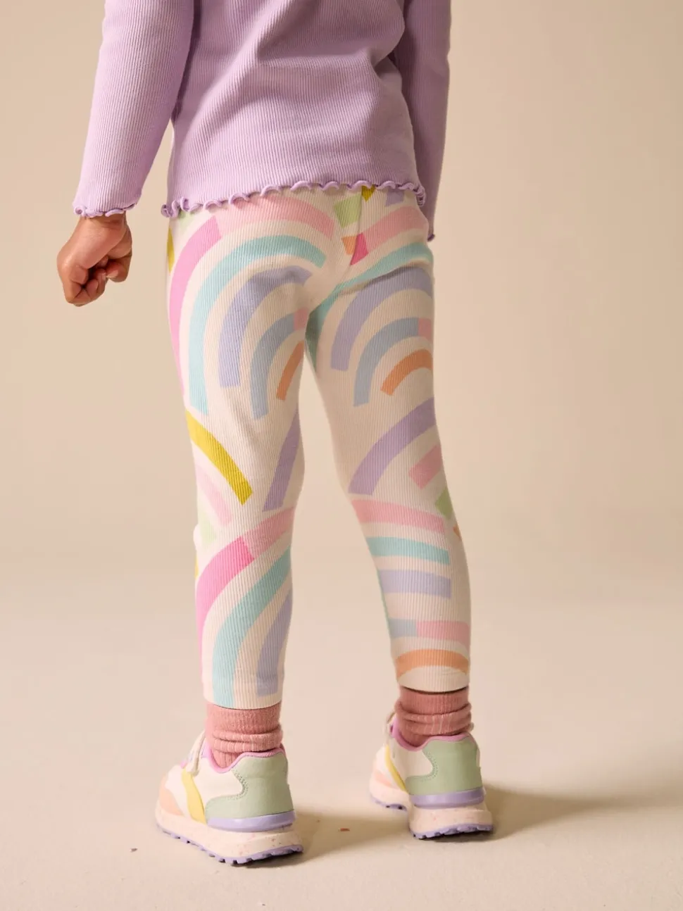 Ecru White Ribbed Leggings (3mths-7yrs)