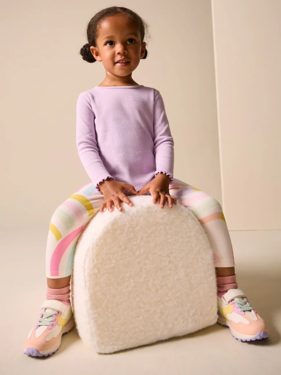 Ecru White Ribbed Leggings (3mths-7yrs)