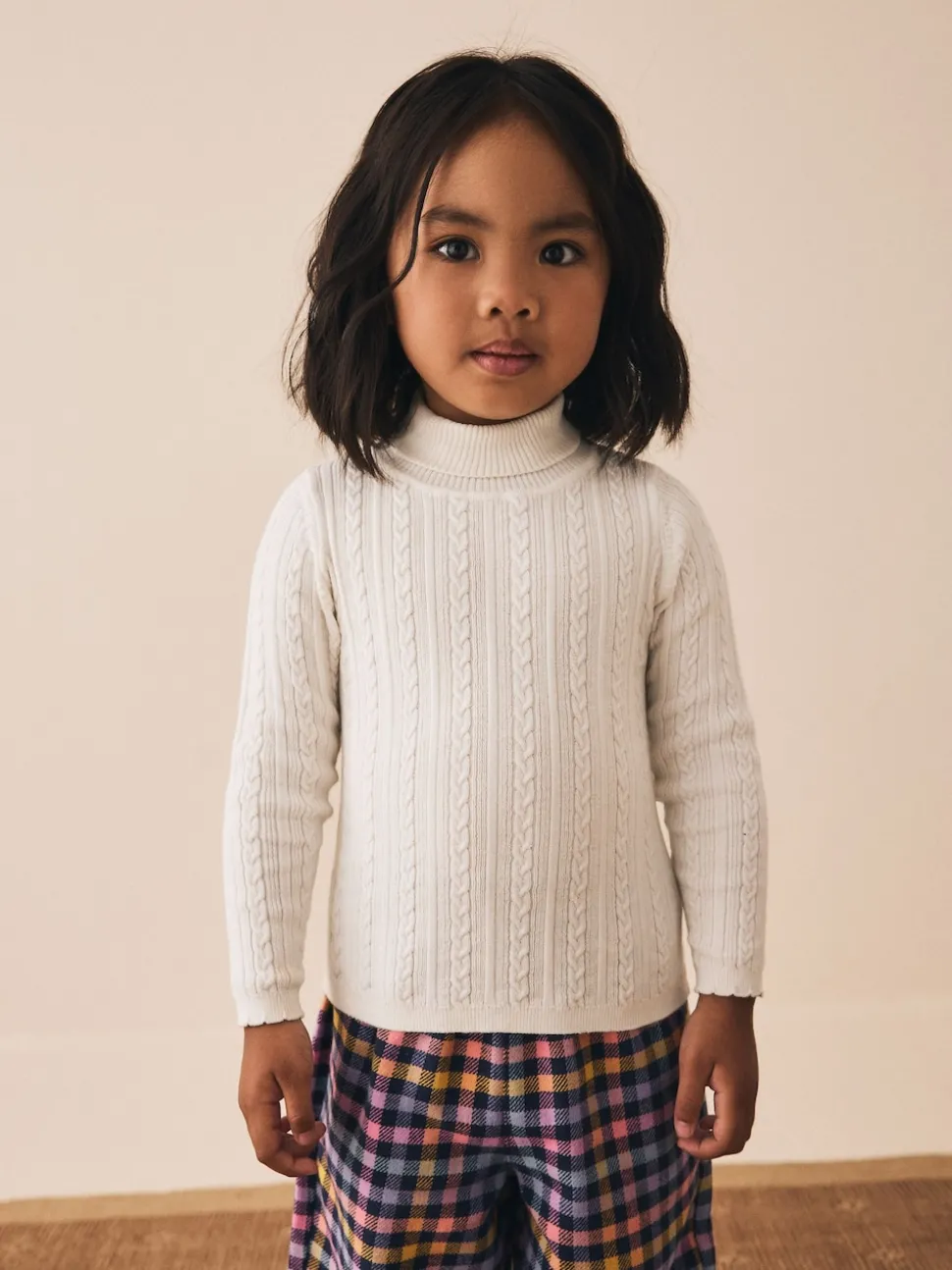 Ecru White Roll Neck Jumper (3mths-10yrs)