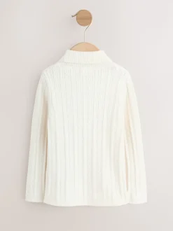Ecru White Roll Neck Jumper (3mths-10yrs)