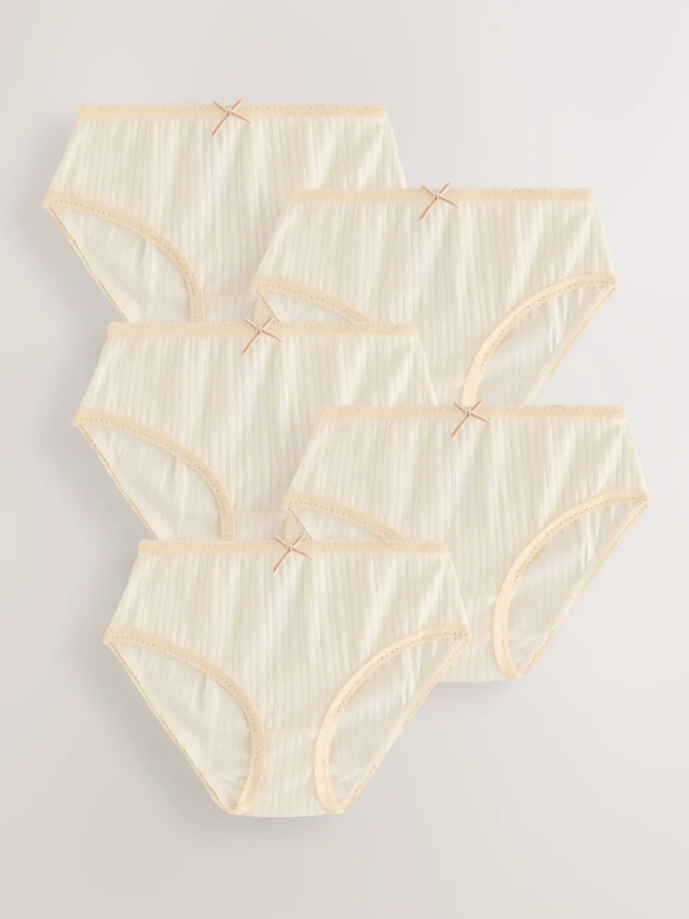 Ecru White Texture Briefs 5 Pack (1.5-16yrs)