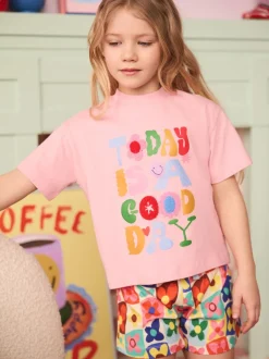 Eleanor Bowmer Pink Today Is A Good Day 100% Cotton Jersey Set